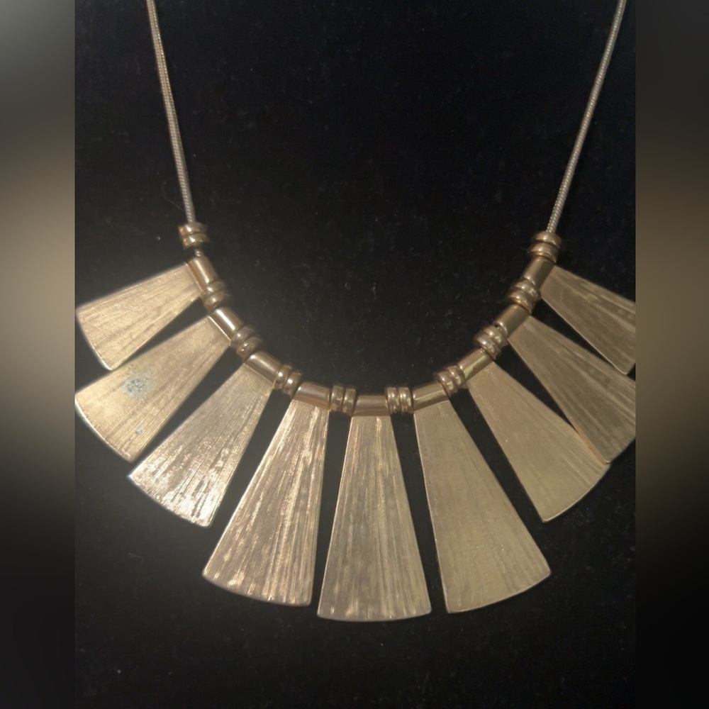 The Limited Gold-Tone Textured Fan Pendant Necklace - Picture 3 of 4